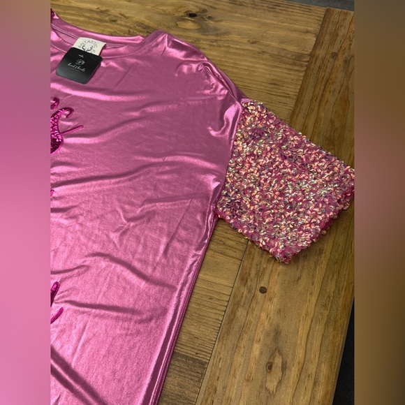 NWT Fantastic Fawn Birthday Princess Pink Sequin It My Birthday Foil Dress - Picture 5 of 8